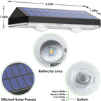 Solar Fence Lights Outdoor - 8 Pack